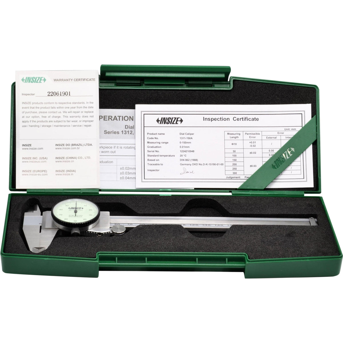 INSIZE Measuring Equipment INSIZE Metric Dial Caliper  0-200mm Range Series 1311-200A
