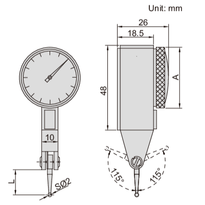 INSIZE Measuring Equipment Insize Metric Dial Indicator 0.2 mm Range Series 2380-02