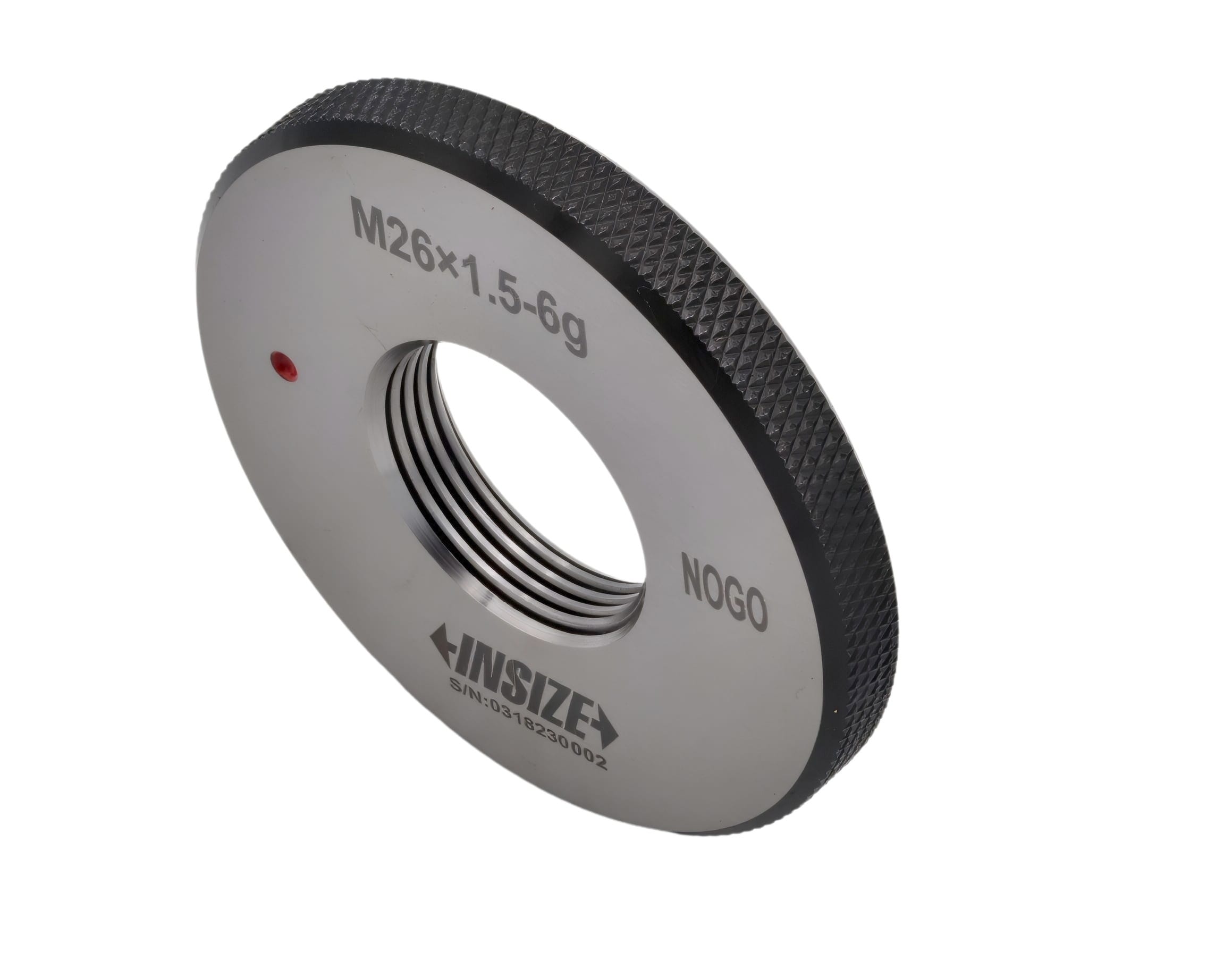 INSIZE MEASURING EQUIPMENT Insize Metric Fine Thread Ring Gauge NOGO M26 x 1.5 Class 6g Series 4129-26RN