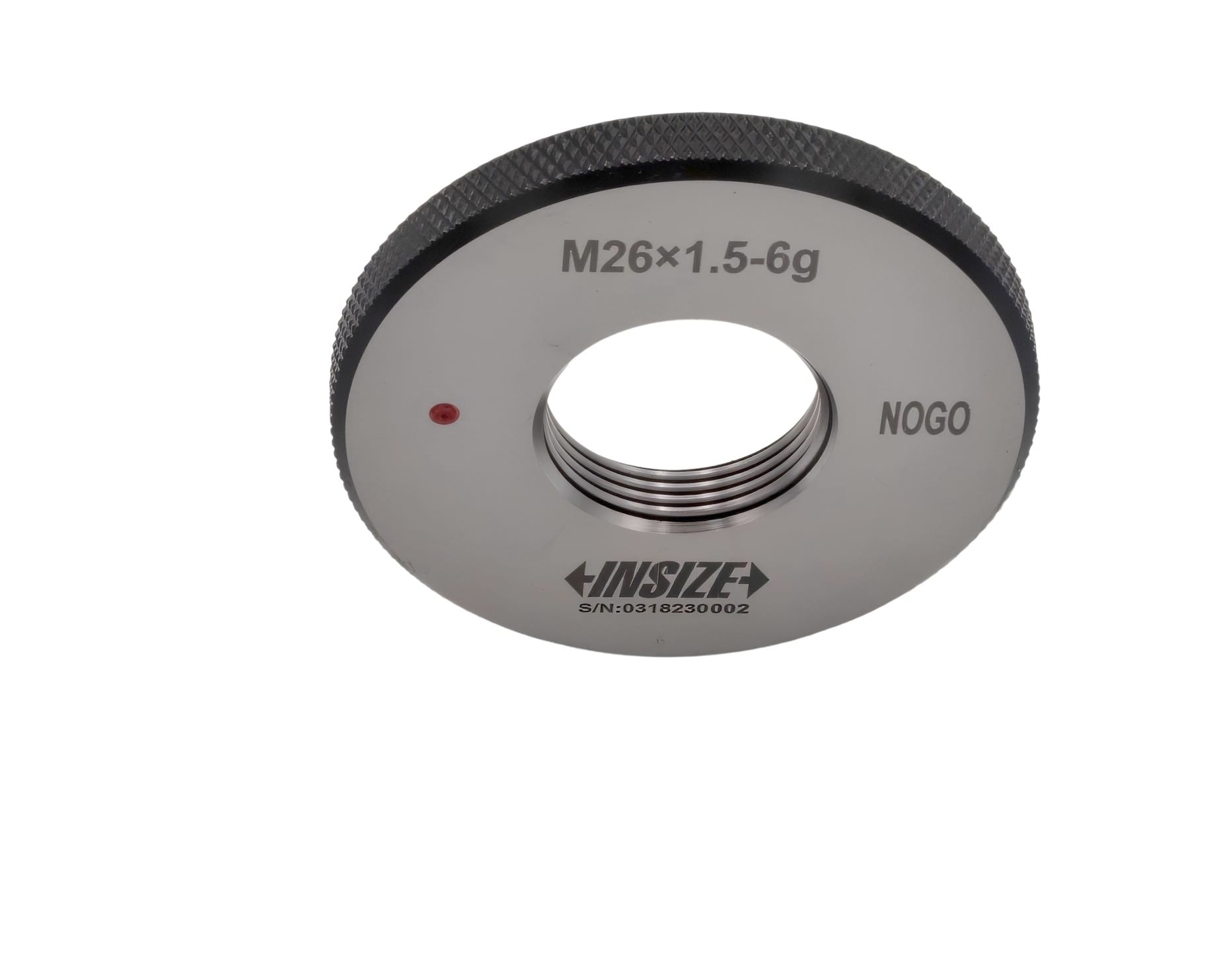 INSIZE MEASURING EQUIPMENT Insize Metric Fine Thread Ring Gauge NOGO M26 x 1.5 Class 6g Series 4129-26RN