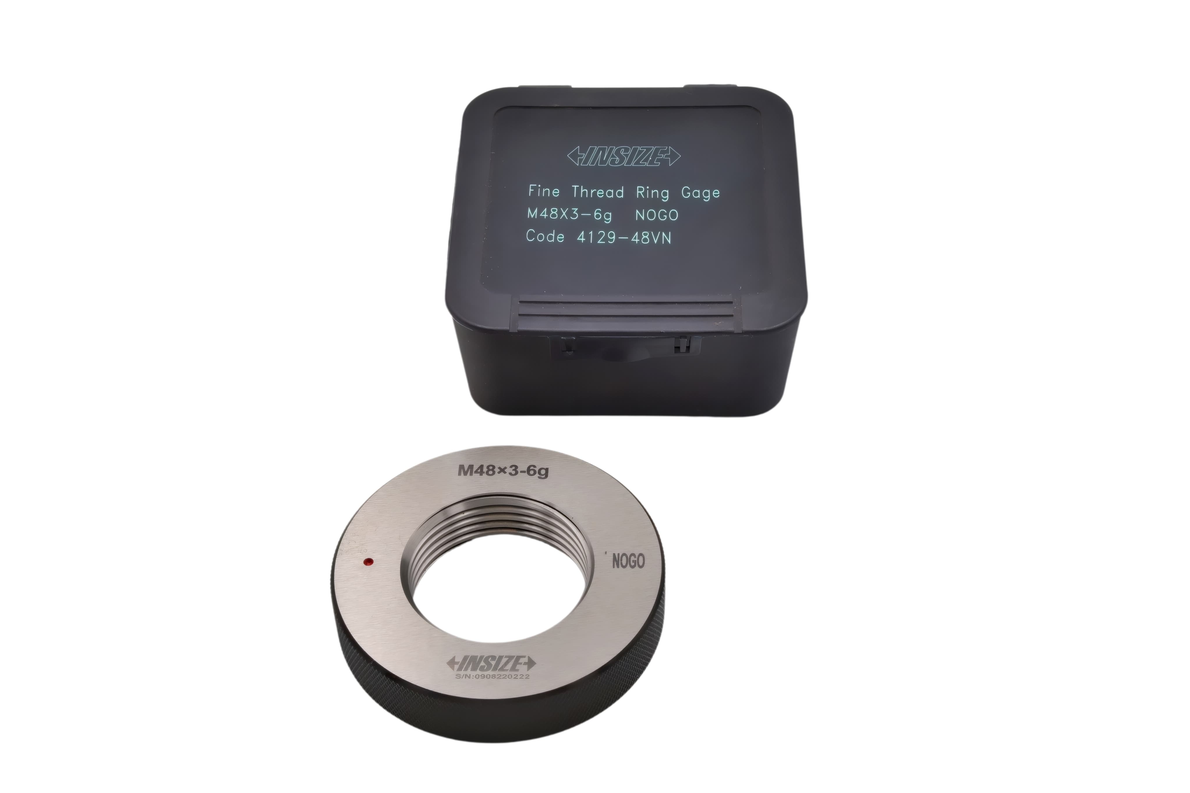 INSIZE MEASURING EQUIPMENT Insize Metric Fine Thread Ring Gauge NOGO M48 x 3 Class 6g Series 4129-48VN