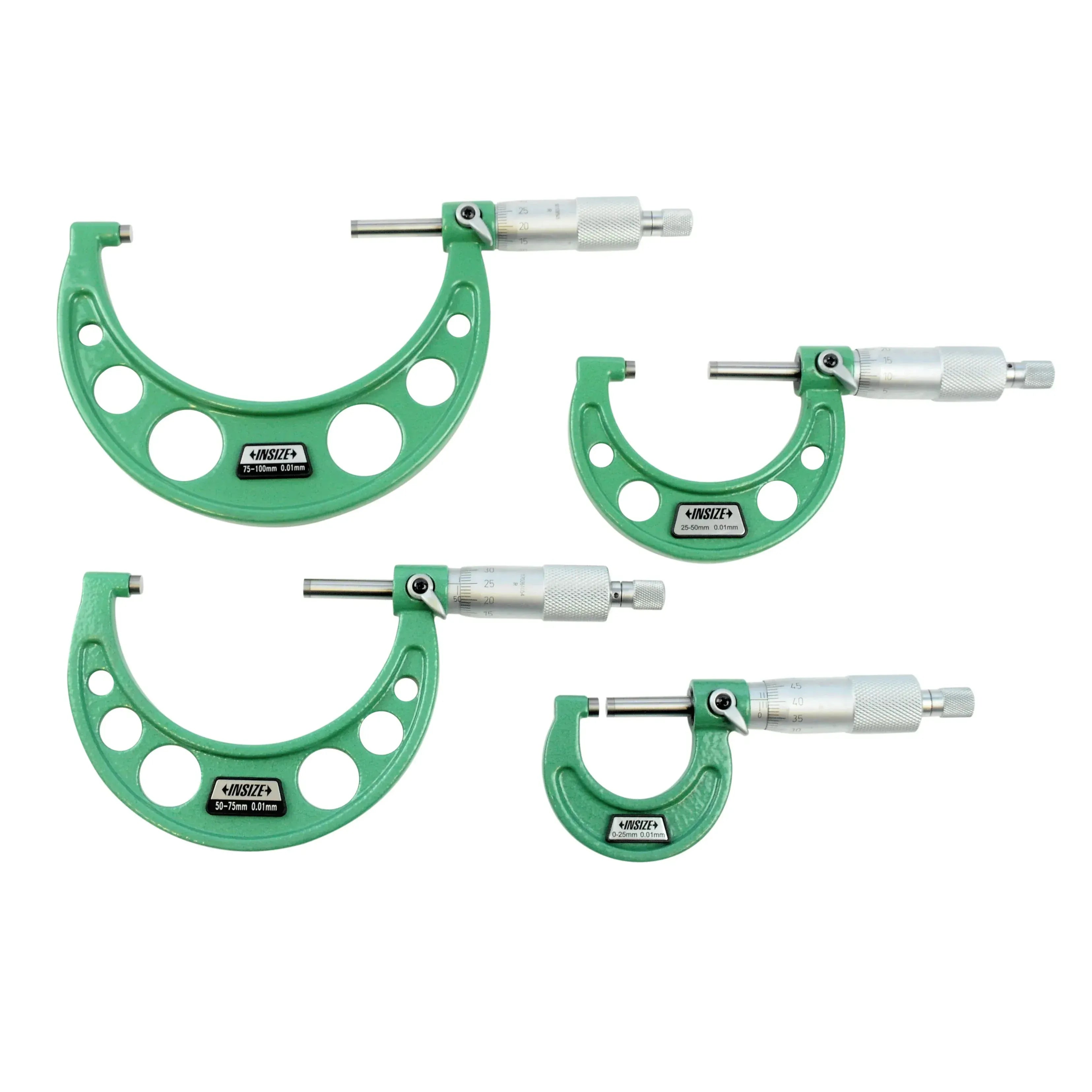 INSIZE MEASURING EQUIPMENT Insize Metric Outside Micrometer Set 0-300mm Range Series 3203-3012A