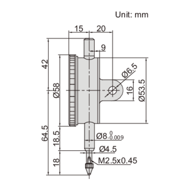 INSIZE Measuring Equipment Insize One Revolution Dial Indicator 0.5mm Range Series 2316-05