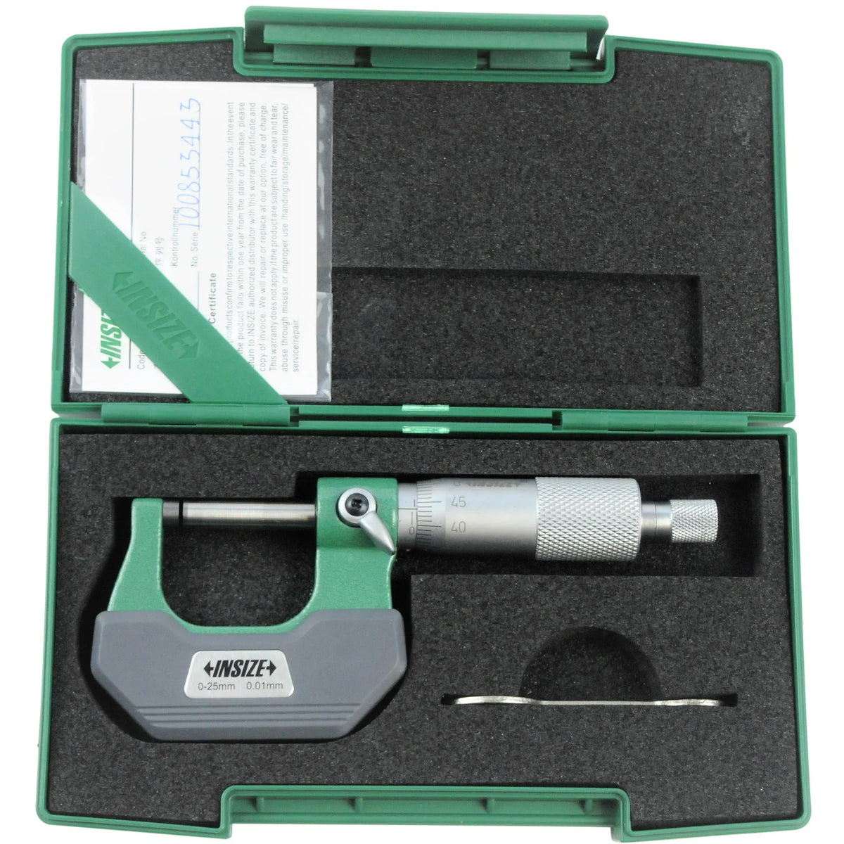 INSIZE MEASURING EQUIPMENT Insize Outside Micrometer 0-1" Range Series 3202-1
