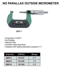 INSIZE Measuring Equipment Insize Outside Micrometer 2-3" Range Series 3207-3