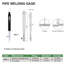 INSIZE Measuring Equipment Insize Pipe Welding Gauge Range Series 4841-1