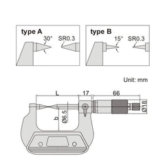 INSIZE Measuring Equipment Insize Point Micrometer 0-25mm Range Series 3230-25BA