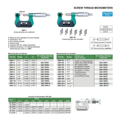 INSIZE Measuring Equipment Insize Screw Thread Micrometer 3-4" Range Series 3281-4