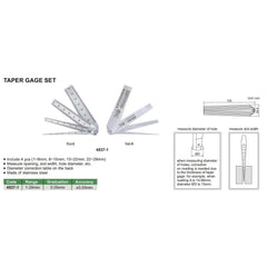 INSIZE MEASURING EQUIPMENT Insize Taper Gauge Set 1-29mm Range Series 4837-1