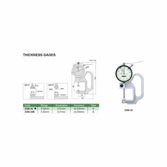 INSIZE Measuring Equipment Insize Thickness Gauge 0-30mm x 0.01mm Range Series 2366-30