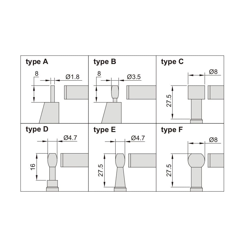 INSIZE Measuring Equipment Insize Type C Cylindrical Anvil Tube Micrometer 0-25mm Range Series 3261-25CA