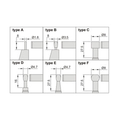 INSIZE Measuring Equipment Insize Type C Cylindrical Anvil Tube Micrometer 0-25mm Range Series 3261-25CA