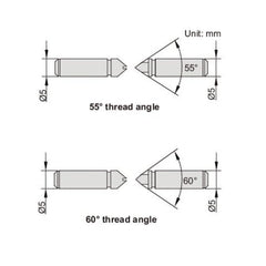 INSIZE Measuring Equipment Insize Unified/Metric 60° Measuring Tip 2-3mm Range Series 7381-T14