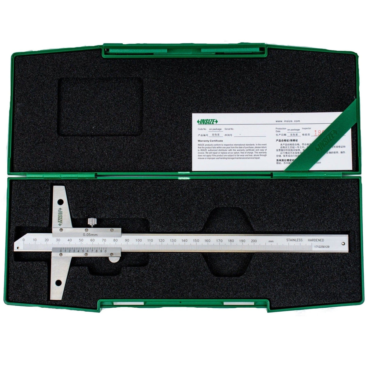 INSIZE Measuring Equipment Insize Vernier Depth Gauge 0-200mm Range Series 1247-200