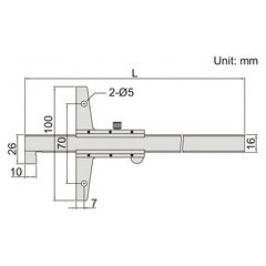 INSIZE Measuring Equipment Insize Vernier Hook Depth Gauge 0-200mm Range Series 1248-2001