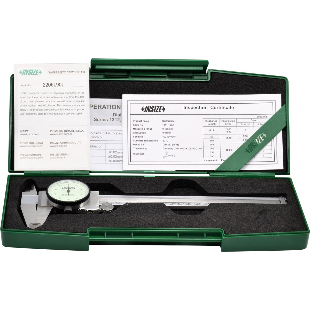 INSIZE Metric Dial Caliper 0-200mm Range Series 1311-200A - Twin Eagle Imports