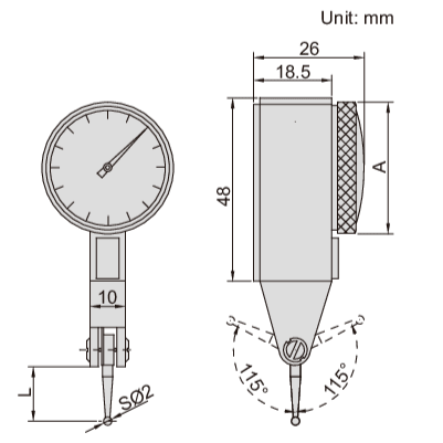 Insize Metric Dial Indicator 0.2 mm Range Series 2380-02 - Twin Eagle Imports