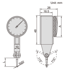 Insize Metric Dial Indicator 0.2 mm Range Series 2380-02 - Twin Eagle Imports