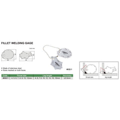 Insize Metric Fillet Weld Gauge Series 4832-1 - Twin Eagle Imports