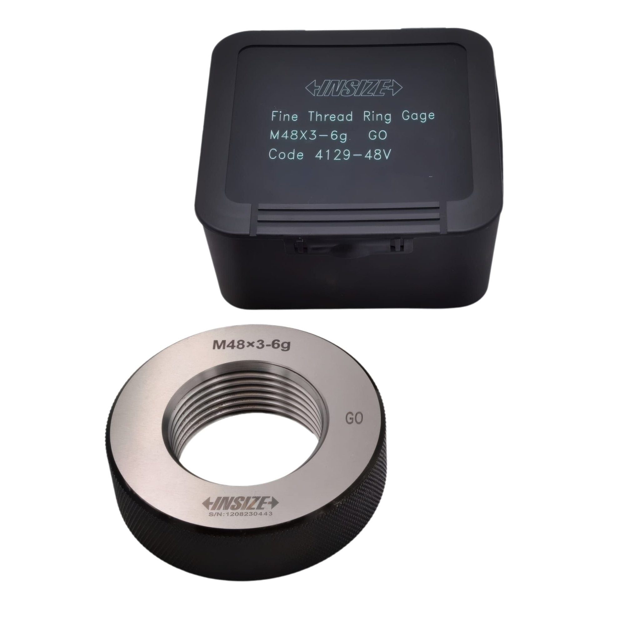 Insize Metric Fine Thread Ring Gauge GO M48 x 3.0 Class 6g Series 4129-48V - Twin Eagle Imports