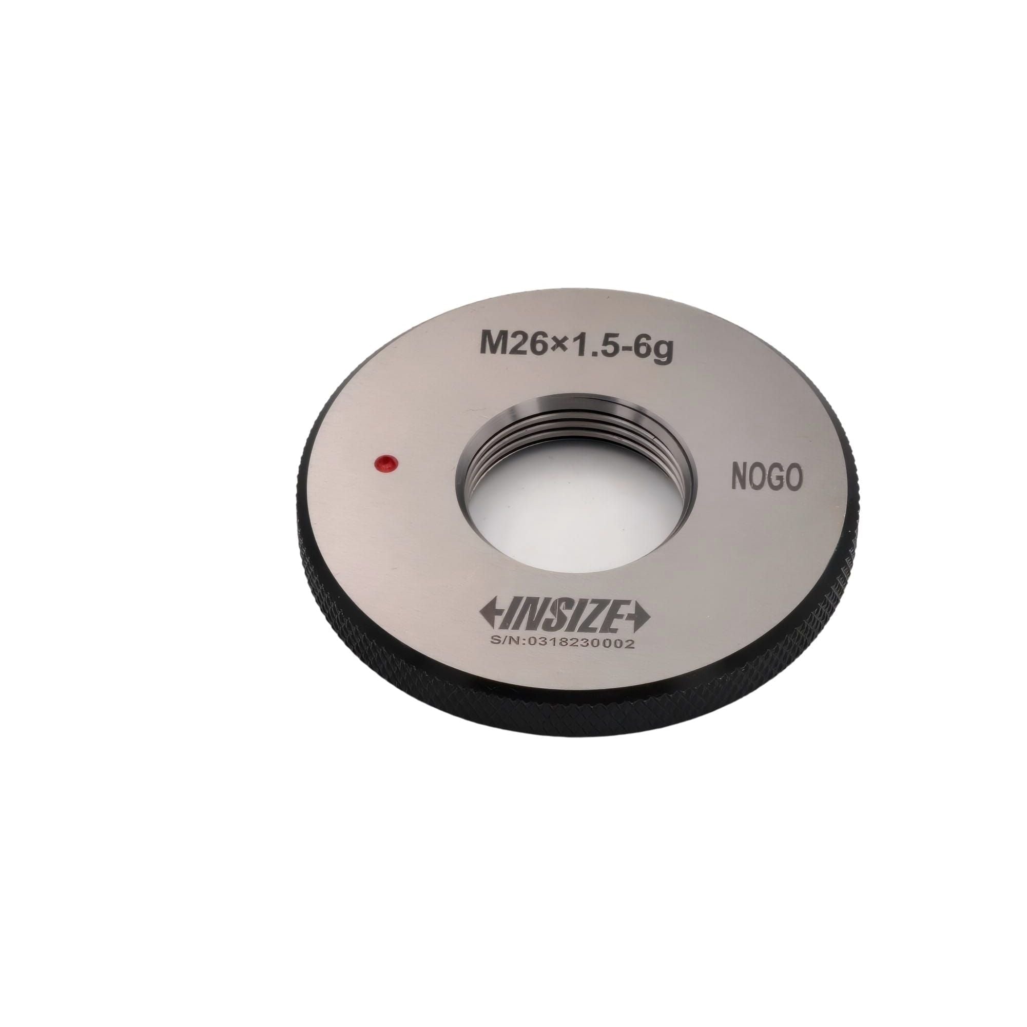 Insize Metric Fine Thread Ring Gauge NOGO M26 x 1.5 Class 6g Series 4129-26RN - Twin Eagle Imports