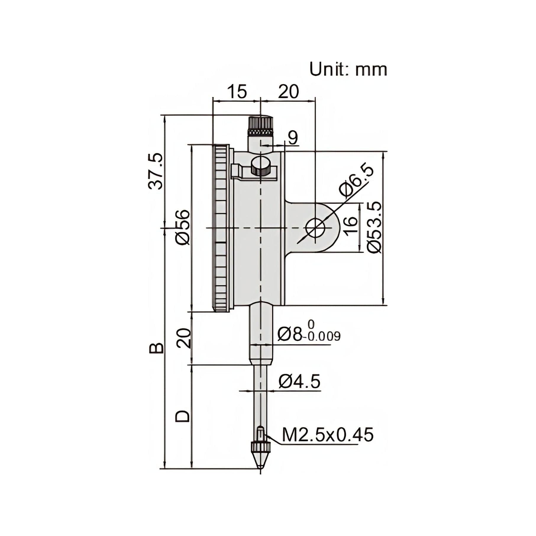 Insize Metric Long Stroke Dial Indicator 30mm Range Series 2310-30A - Twin Eagle Imports