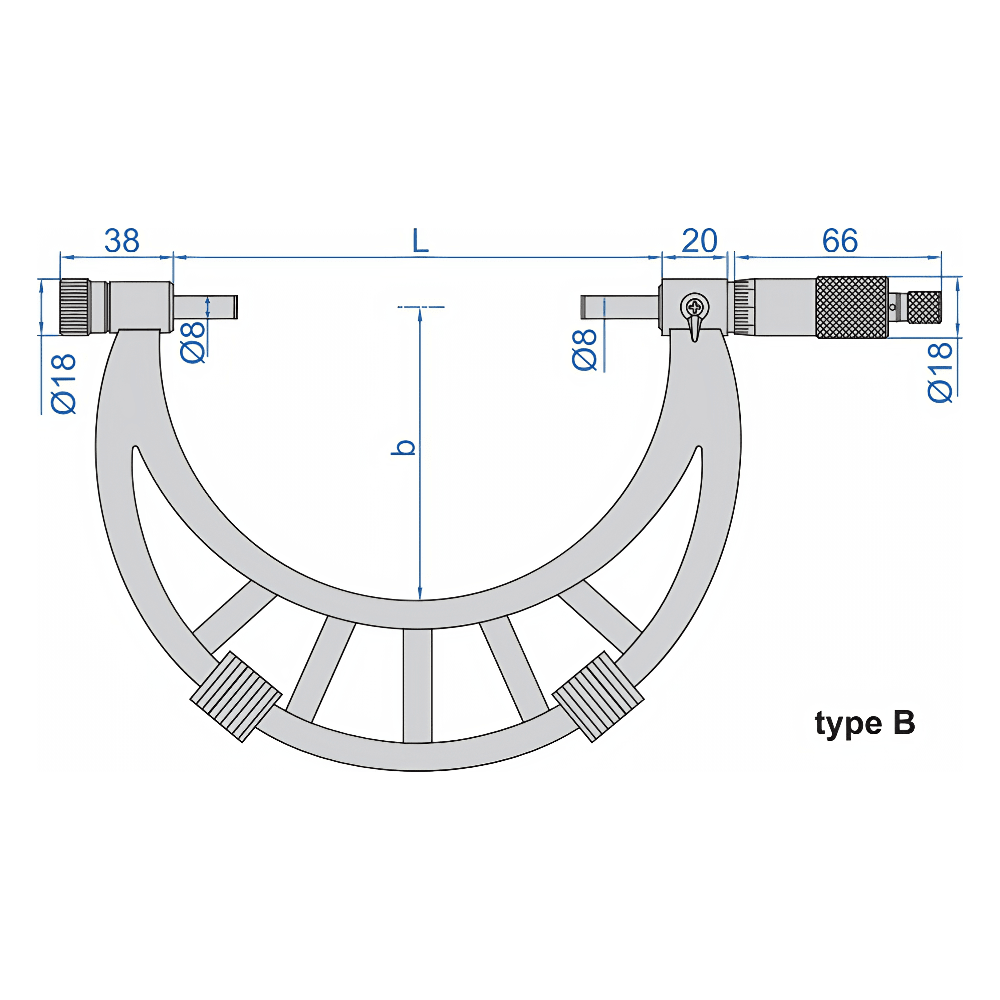 Insize Metric Outside Micrometer 500-600mm Range Series 3206-600 - Twin Eagle Imports