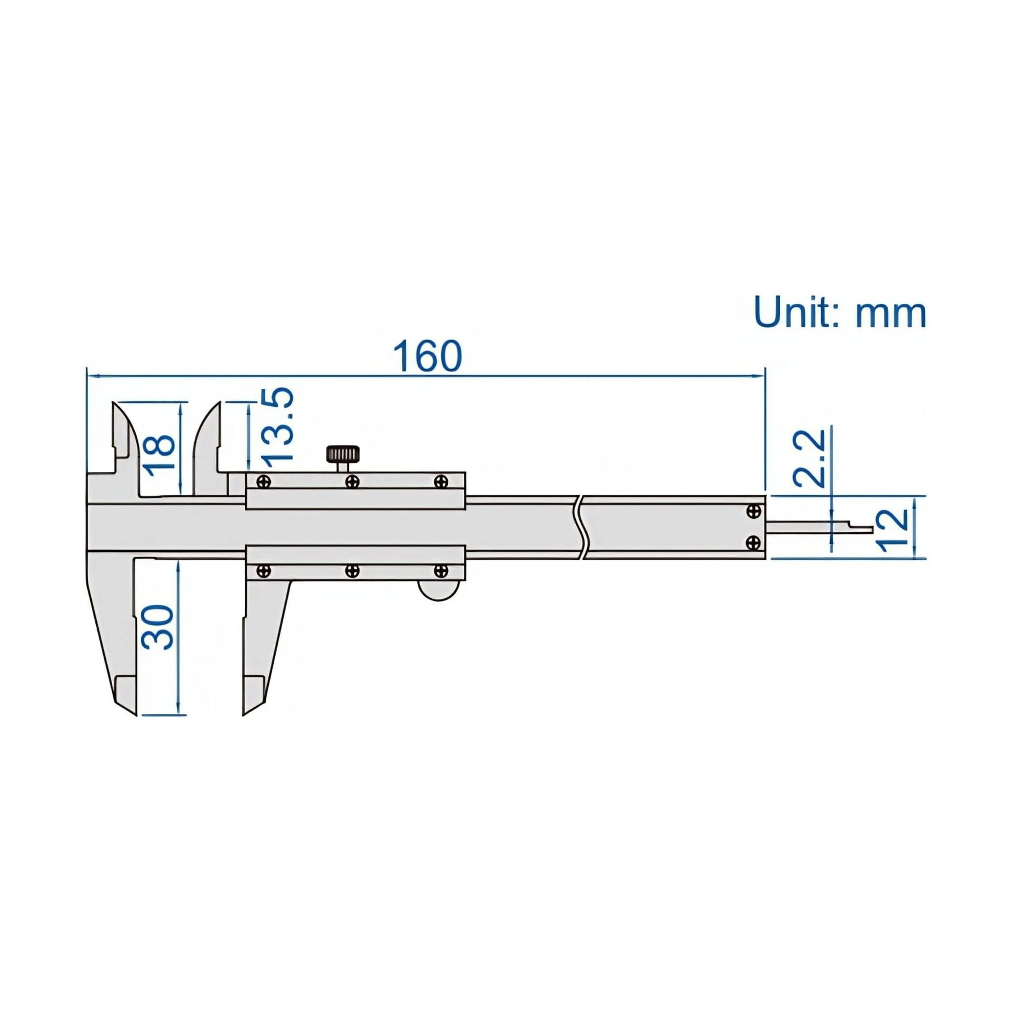 Insize Mini Vernier Caliper 0-100mm Range Series 1201-1003 - Twin Eagle Imports