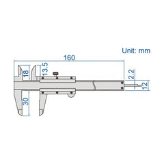 Insize Mini Vernier Caliper 0-100mm Range Series 1201-1003 - Twin Eagle Imports