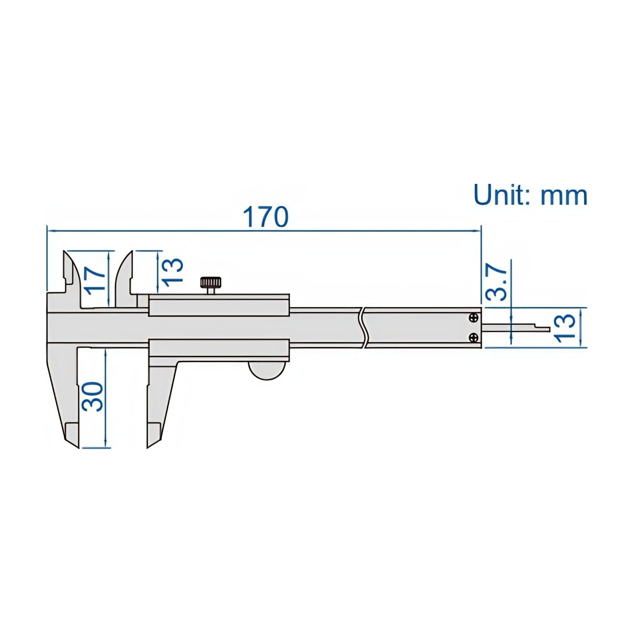 Insize Mini Vernier Caliper 0-100mm Range Series 1203-1003 - Twin Eagle Imports