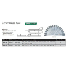 Insize Offset Feeler Gauge 0.008-0.026" Range Series 4609-12 - Twin Eagle Imports