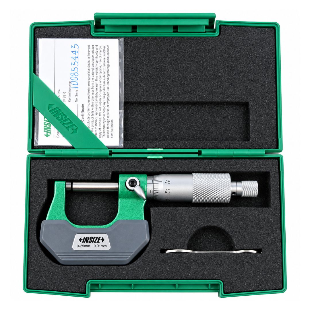 Insize Outside Micrometer 0-25mm Range Series 3202-25A - Twin Eagle Imports
