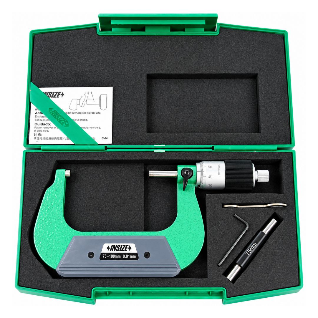 Insize Outside Micrometer Quick Feeding 75-100mm Range Series 3208-100B - Twin Eagle Imports