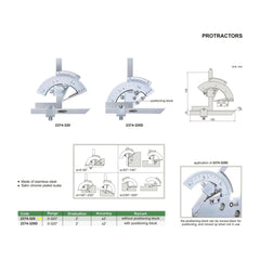 Insize Protractor 0-320° Range Series 2374-320 - Twin Eagle Imports