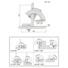 Insize Protractor 0-320° Range Series 2374-320 - Twin Eagle Imports