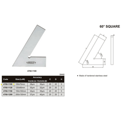 Insize Range 60° Square 100 X 70mm Series 4760-1100 - Twin Eagle Imports