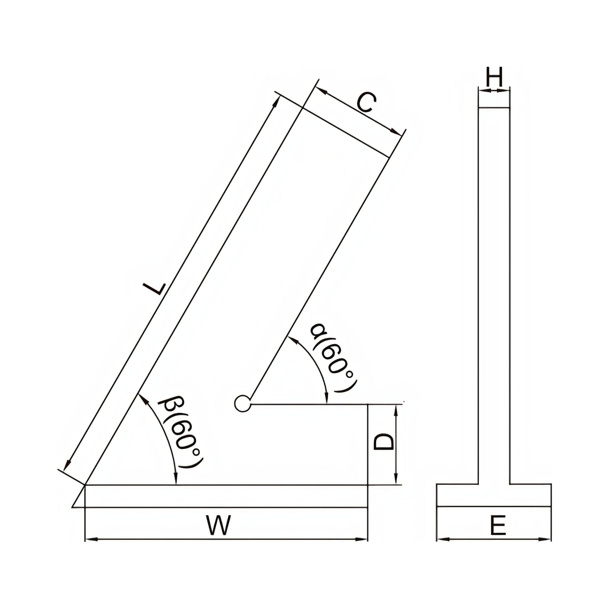 Insize Range 60° Square 200x130mm Series 4762-200 - Twin Eagle Imports
