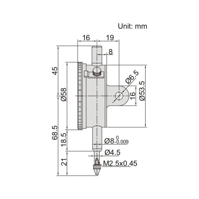 Insize Reverse Reading Dial Indicator 0-10mm x 0.01mm Range Series 2801-10 - Twin Eagle Imports