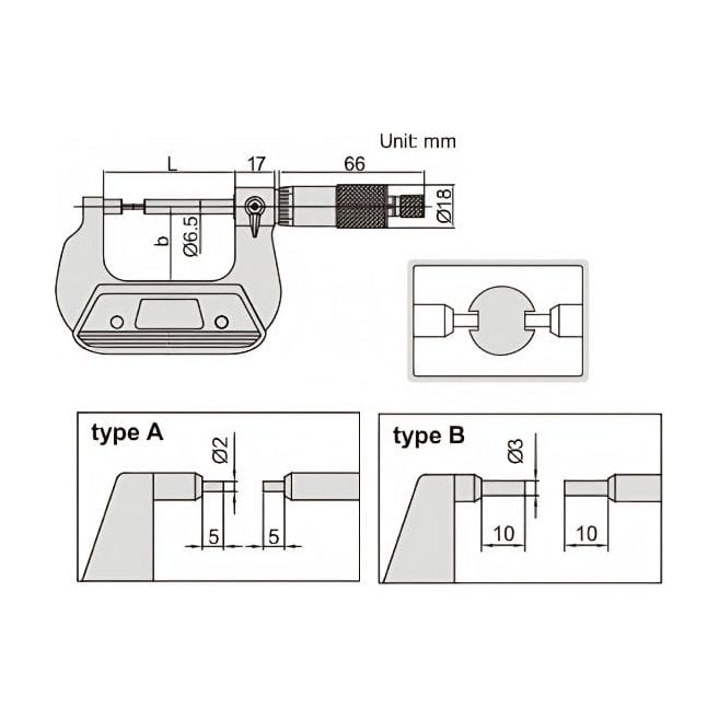 Insize Spline Micrometer 75-100mm Range Series 3233-100BA - Twin Eagle Imports