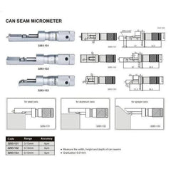 Insize Spray Can Seam Micrometer 0-0.6" Range Series 3293-063 - Twin Eagle Imports