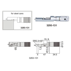 Insize Steel Can Seam Micrometer 0-13mm Range Series 3293-131 - Twin Eagle Imports