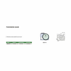 Insize Thickness Gauge 0-10mm x 0.01mm Range Series 2363-10 - Twin Eagle Imports