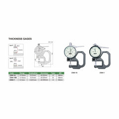 Insize Thickness Gauge 0-10mm x 0.01mm Range Series 2364-10 - Twin Eagle Imports