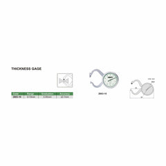 Insize Thickness Gauge 0-10mm x 0.05mm Range Series 2863-10 - Twin Eagle Imports