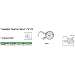 Insize Thickness Gauge 0-10mm x 0.05mm Range Series 2866-10 - Twin Eagle Imports