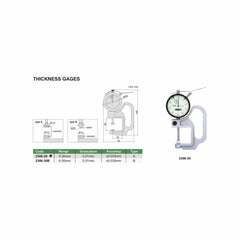 Insize Thickness Gauge 0-30mm x 0.01mm Range Series 2366-30 - Twin Eagle Imports