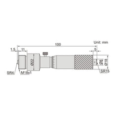 Insize Tubular Inside Micrometer 100-1300mm Range Series 3225-1300 - Twin Eagle Imports
