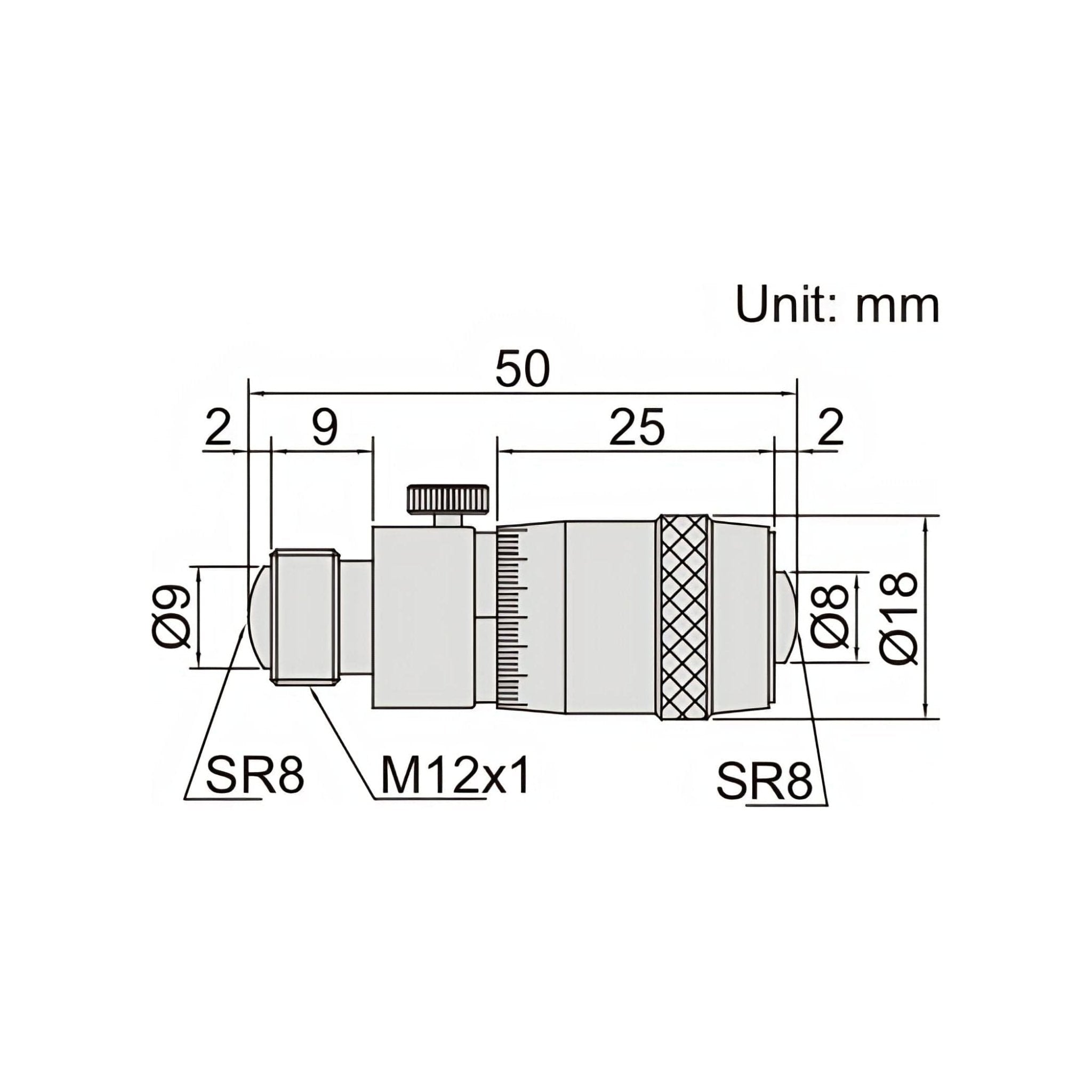 Insize Tubular Inside Micrometer 50-500mm Range Series 3222-500 - Twin Eagle Imports