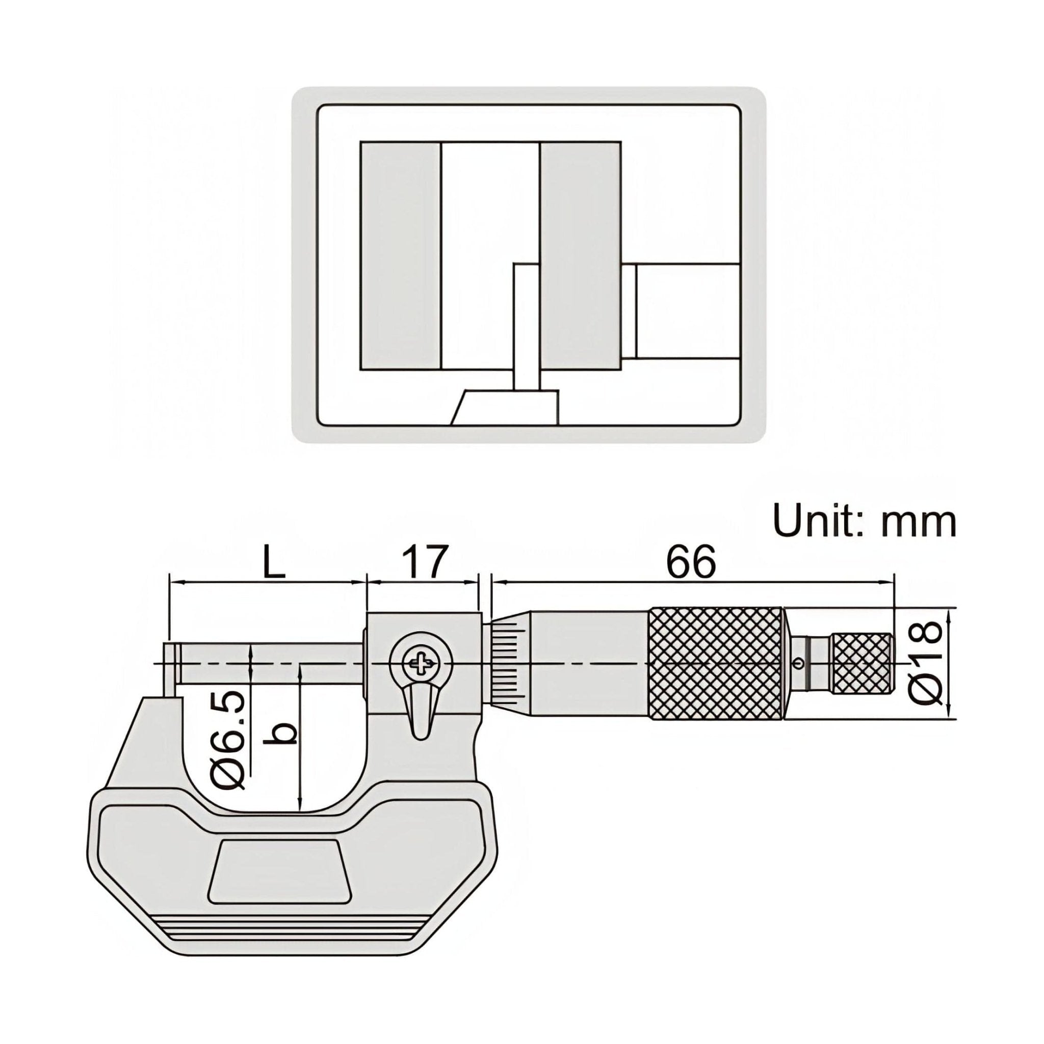 Insize Type B Cylindrical Anvil Tube Micrometer 0-25mm Range Series 3261-25BA - Twin Eagle Imports