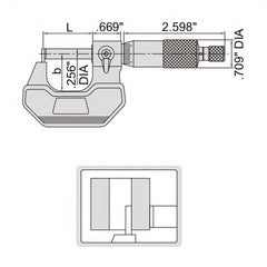 Insize Type F Cylindrical Anvil Micrometer 0-1" Range Series 3261-1F - Twin Eagle Imports